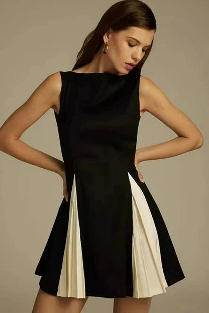 Sleeveless Patchwork Bodycon Mini Dress