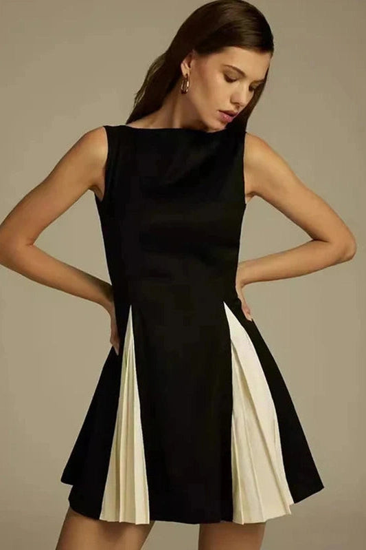 Sleeveless Patchwork Bodycon Mini Dress