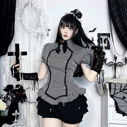 Vintage Gothic Patchwork Blouse
