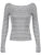 Japanese Basic Slim Long Sleeve Stripe Tee Off Shoulder O Neck Korean Street Style Spring Autumn Y2K Gray T Shirt Women