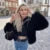 Chic Street Blogger Fashion Girls  Winter Trendy Faux Raccoon Fox Fur Coat Jacket Women Thick Warm Cropped Fluffy Overcoats