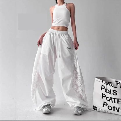 Lace Patchwork Cargo Pants