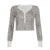 Stylish Women Leopard Print T-shirt Y2K Street Outfits Ribbed Long Sleeve Button Up Fitted Cropped Top Casual Retro