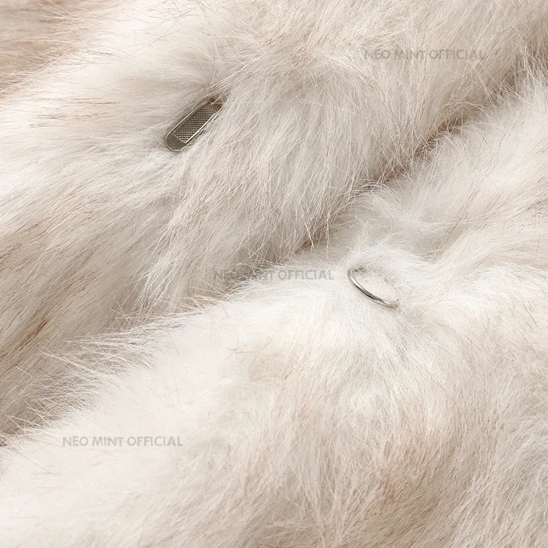 Vintage Luxury Long Faux Fox Fur Coat Women  Winter Warm Fluffy Fur Jacket Female Street Furry Outerwear Overcoat