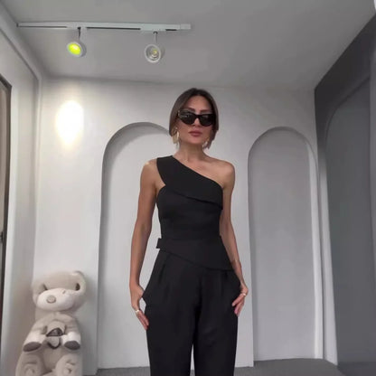 Halter Slim Pant Suit