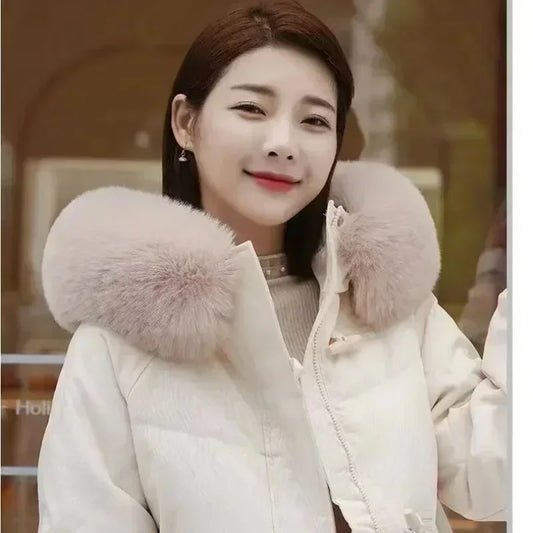Soft Women Scarf Winter Faux Fox Fur Collar Furry Warm Thicken Men Parka Coat Hood Decor Fake Fur Shawl Luxury Scarves
