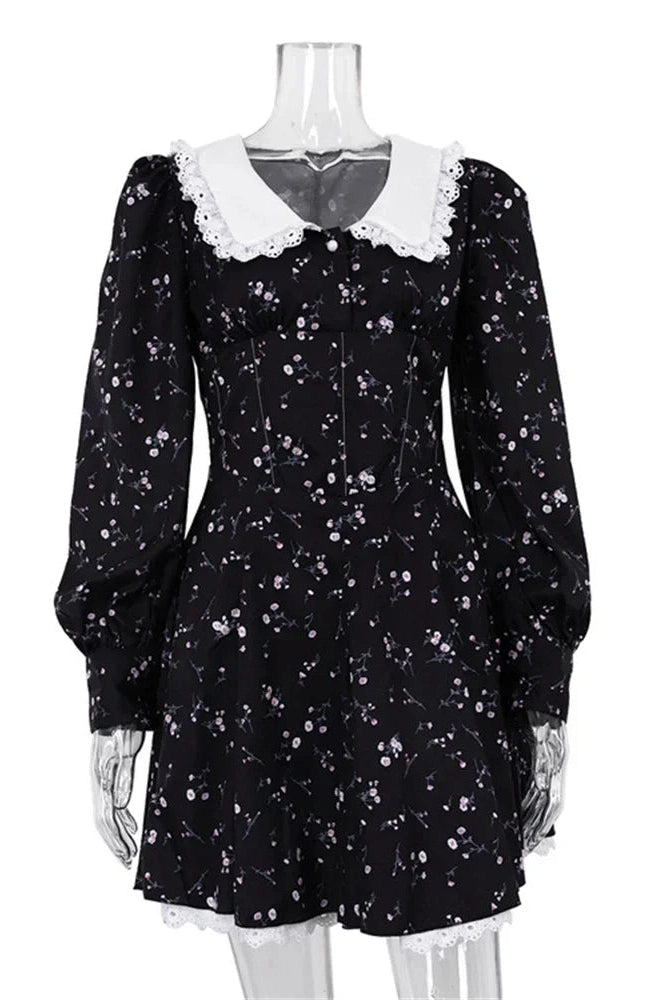 Patchwork V-Neck Mini Dress