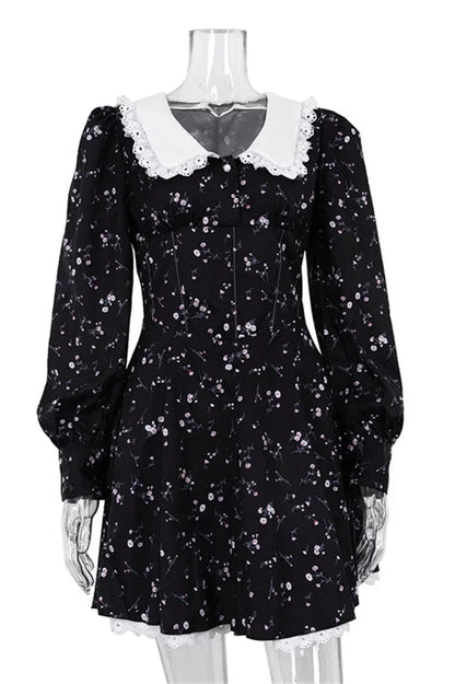 Patchwork V-Neck Mini Dress