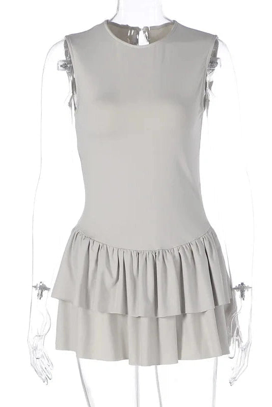 Sleeveless Patchwork Mini Dress