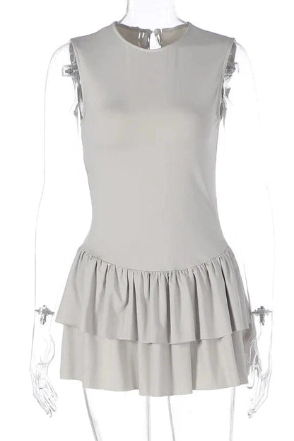 Sleeveless Patchwork Mini Dress