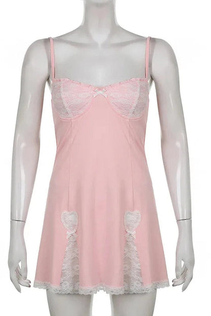 Lace Patched Mini Dress