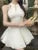 New Chinese Style Halter Short Dresses for Women Sleeveless High Waist A-line Party Dress Elegant Summer One Piece Vestido Mujer