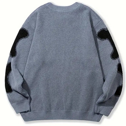 Europe and the United States street hip-hop sweater street loose skull knit long-sleeved sweater