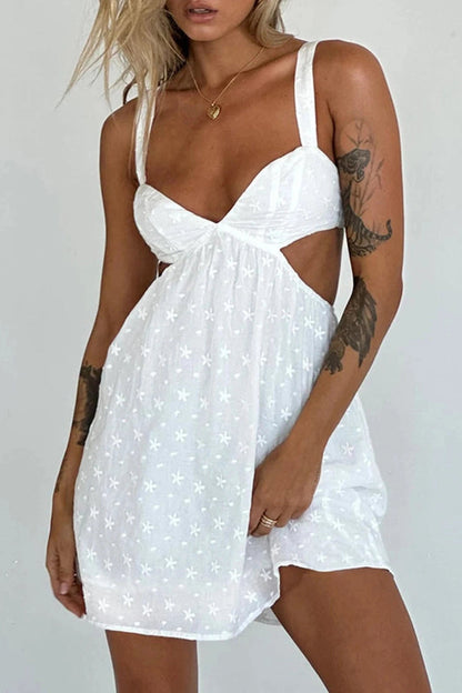 Sleeveless Backless A-Line Mini Dress