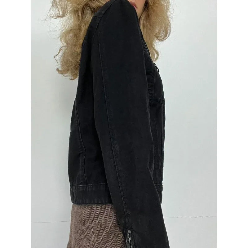 Vintage Cargo Style Denim Jacket