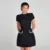 Elegant Tweed Short Party Dress Women Long Sleeve Square Collar Fake Pocket Evening Dresses  Autumn Shiny Slim A-line Robes