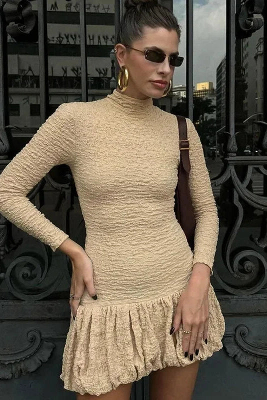 Elegant Long Sleeve Mini Dress