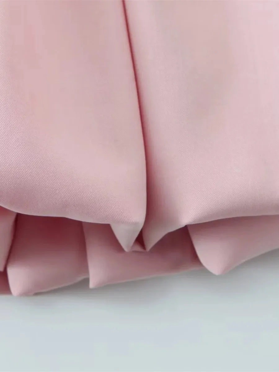Spring New Pink Sweet Mini Dress Women Square Collar Sleeveless Short A-line Vestidos Elegant Fashion Casual Female Dresses 2025