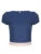 Contrast Patchwork Slim Casual Cute Y2K Cropped T-Shirts Women Blue Square Collar Short Sleeve Basic Summer Top Tees