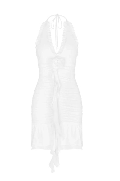 Elegant Deep V Neck Mini Dress