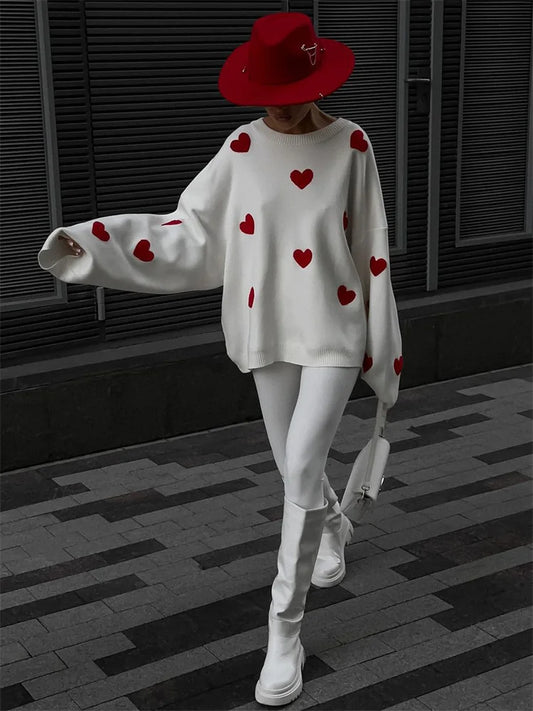 Knitwear Sweater Pullover Female Autumn Loose Fashion Patchwork Long Sleeve Casual Knit Streetwear Women Contrast Pullover