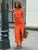 Linen Vest Suit Fashionable Round Neck Sleeveless Top And Side Slit Long Skirt Two Pieces Set Slim Casual Solid Color