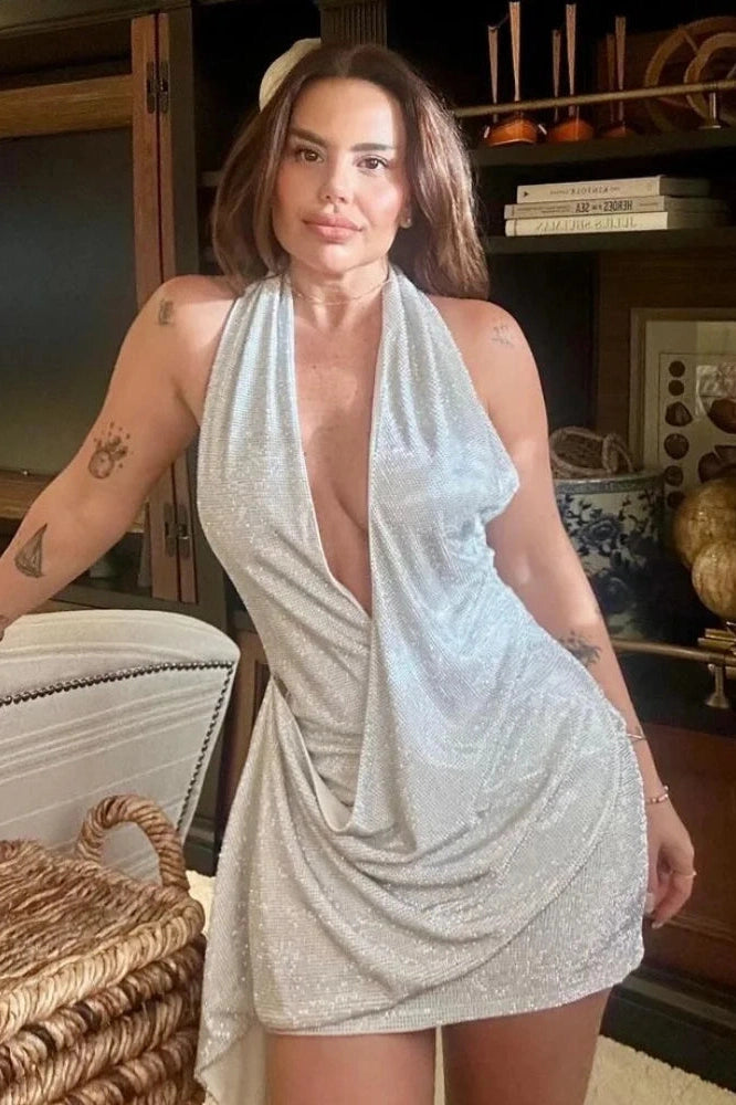 Sleeveless V-Neck Mini Dress with Straps