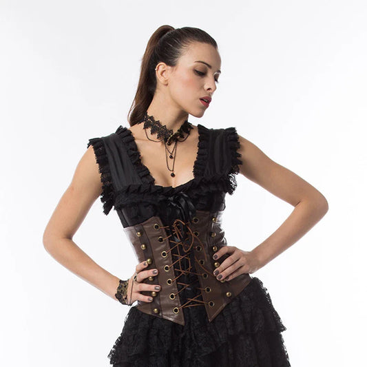 Vintage Lace-Up Underbust Corset