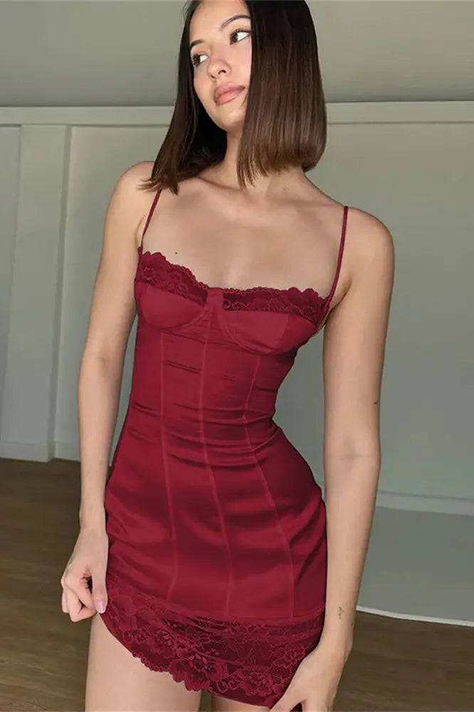Patchwork Halter Backless Mini Dress