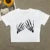 Europe and the United States street new skull series printed short sleeve women Y2K women’s T-shirt vest strap inside