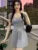 Sexy Knitted Dresses for Women V-neck A-Line Pleated Mini Dress Korean Fashion Solid Autumn Knitting One Piece Vestido Mujer New