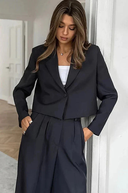 Conjunto de pantalones de oficina lisos de otoño e invierno