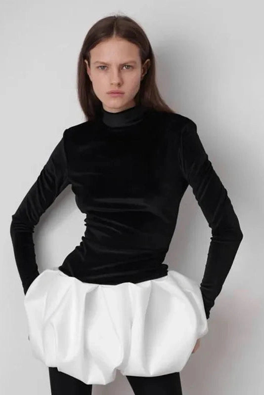 Velvet Long Sleeve Mini Dress