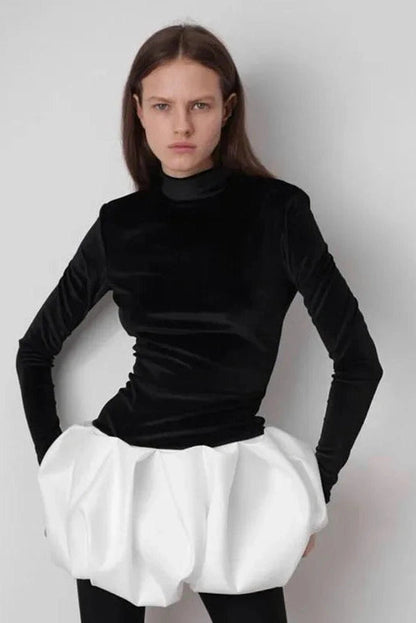 Velvet Long Sleeve Mini Dress