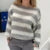 Striped Loose Fit Knitted Pullovers Women Autumn Spring Fashion Long Sleeve Knitwear Vintage Grunge Y2K Sweater Preppy Clothes