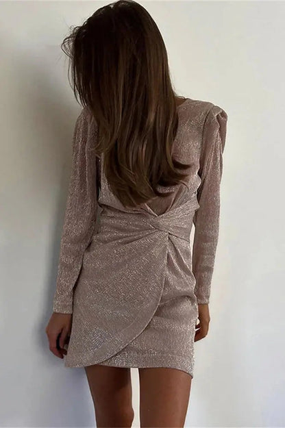 Glitter Patchwork Mini Dress