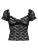 See Through Slim Sexy Black Square Collar Lace T Shirts Women Pink Solid Flower Short Sleeve Sweet Balletcore Y2K Tops