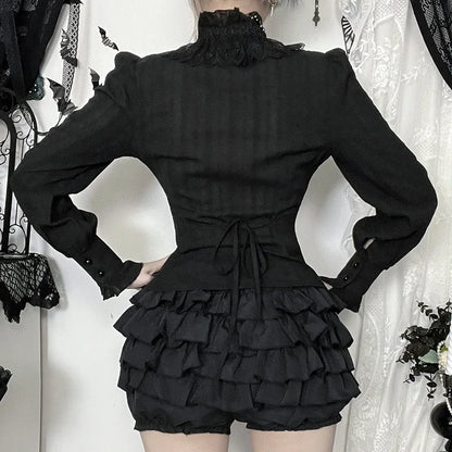 Textured Lace Trim Blouse