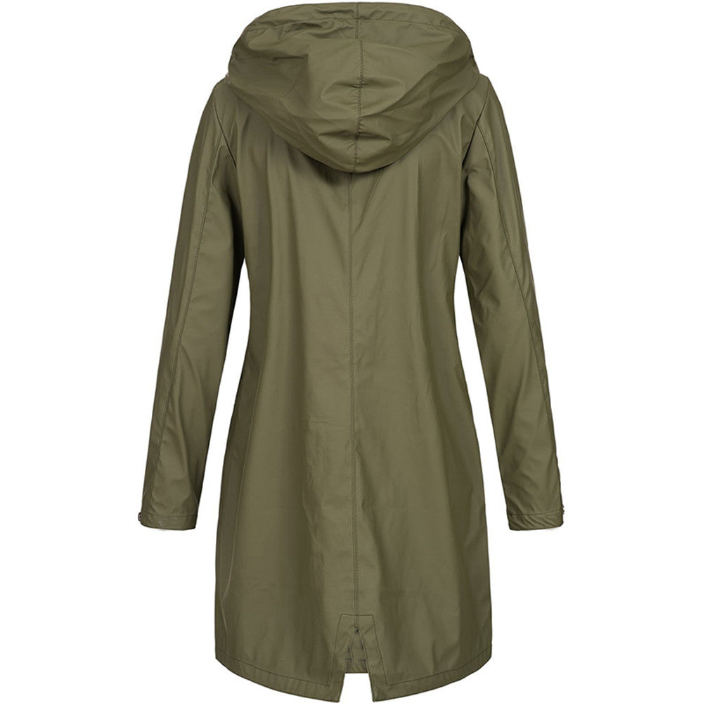 Chaqueta impermeable amarilla con capucha para mujer | Ideal para actividades al aire libre