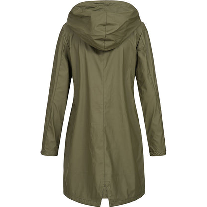 Chaqueta impermeable amarilla con capucha para mujer | Ideal para actividades al aire libre