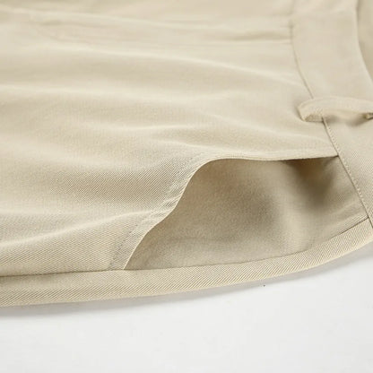 Khaki Classic Wide Leg Pant Women High Waist Pocket Loose Simple Trouser Autumn Winter Streetwear Fashion Casual Pants New