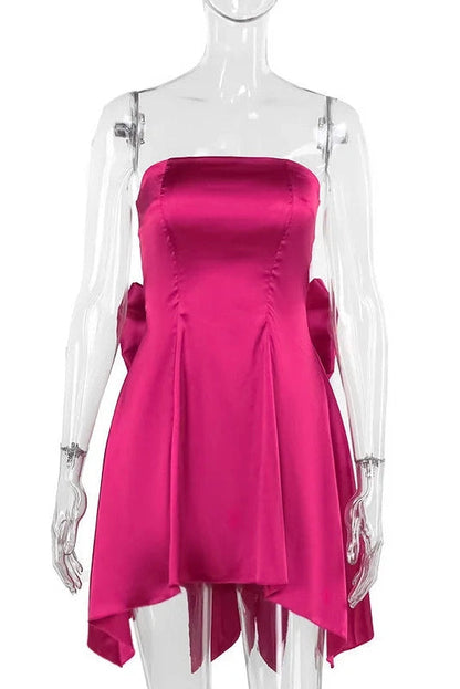 Strapless Zipper Mini Dress