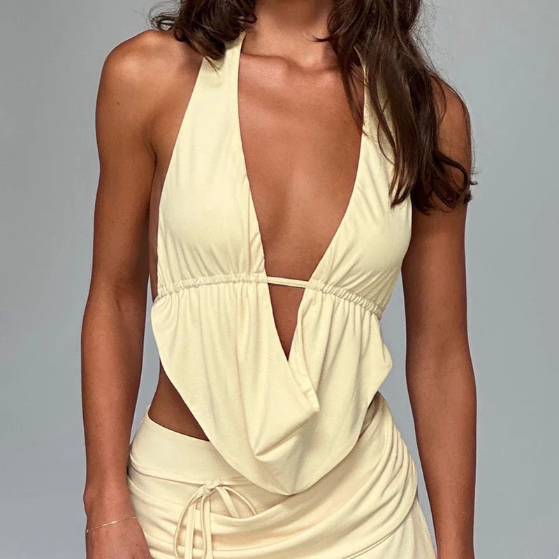 Spring summer Europe and the United States cross-border women’s halter strap sexy halter sleeveless vest slim top