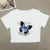 Full-shoulder cotton short-sleeved T-shirt women  summer new spice girls high waist slim short crop clothes sweet and spicy
