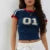 Y2K European and American Four Seasons New Product Women’s Short sleeved Round Neck Casual Digital Printing Minimalist T-shirt