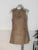 Elegant Tweed Beaded Stand Vest Dress Fashion Gold Hollowed Out Sleeveless Short Dresses Women 2025 New Spring Summer A8299