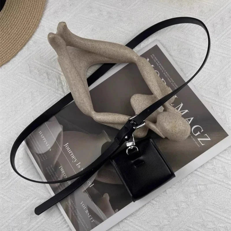 Solid Vintage Mini Handbags All Match Y2k Aesthetic Simple Belt Top-Handle Bags Casual Waist Packs Trendy
