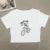 Women’s T-shirt hot sell motorcycle and monogram print custom T-shirt baby tee