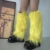 Luxury Shag Furry Faux Fur Leg Warmers Women Colorful Solid Gogo Fluffies Y2k Girls Fashion Cyber Hip Hop Legwarmers Bootcovers
