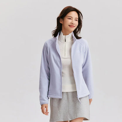 Coat Women Anti-Static Polar Fleece Slim Embroidery Versatile  New Winter Stand Collar Insert Shoulder Sleeve Jacket